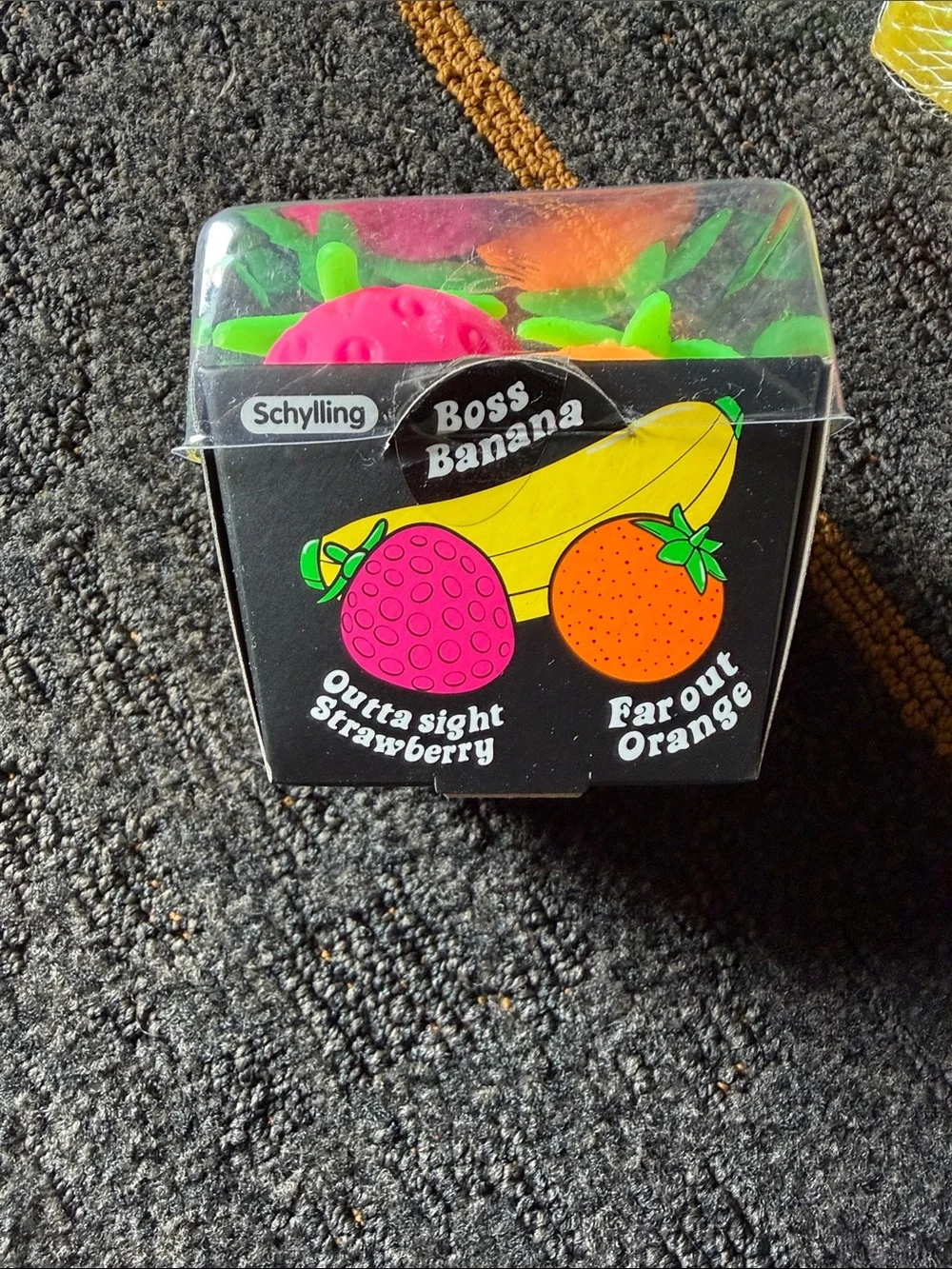NEEDOH Groovy Fruit Neon Toy Set - Pink & Orange